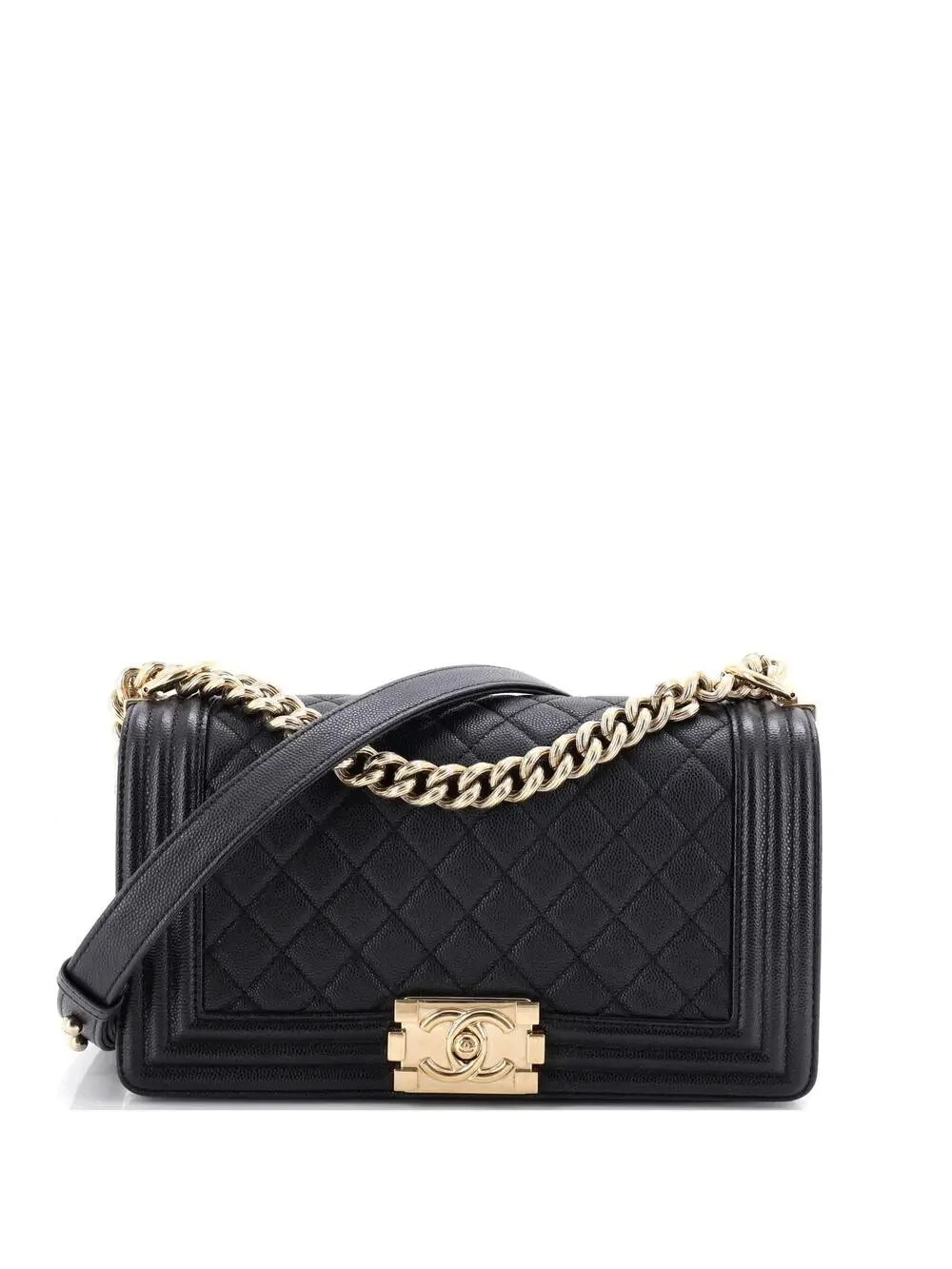 Chanel Boy Flap Bag Quilted Caviar Old #323605C49B